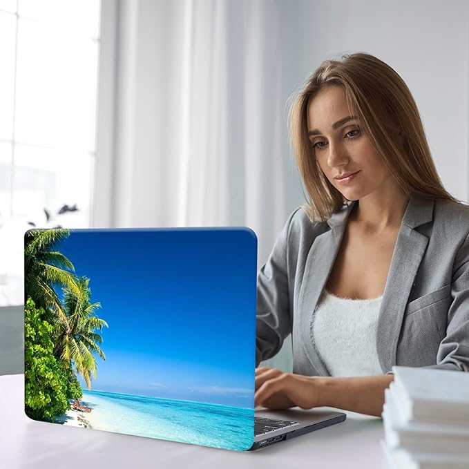 Funut for MacBook Air 13 inch M5 2026 2025-2022 M4 M3 M2 A3449 A3240 A3113 A2681, Plastic Laptop Hard Shell Case & Keyboard Cover for M2 M3 M4 M5 MacBook Air 13 inch, Blue Ocean