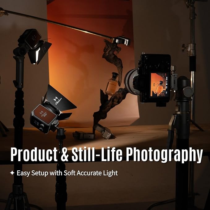 Harlowe Micro Portable Led Light for Photo and Video Recording 8W Bi-Color 2700K-6500K CRI/TLCI 96+ Soft Fill Lighting Kit for Studio and Travel Creators Micro Creator Kit