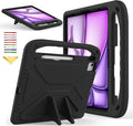 Kids Case for iPad Pro 12.9 inch Cover 6th/5th/4th/3rd Gen (2022/2021/2020/2018) with Kickstand/Handle/Stylus Pencil Holder Soft EVA Heavy Duty Shockproof Stand Girl Boy Cover, Black