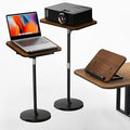 NAMON 2-in-1 Laptop Floor Stand & Desktop, Adjustable Height from 16.5" to 51", Wood Small Laptop Table, Tall Laptop Stand Perfect for Home, Office, Meeting Room, Study (Walnut Finish)