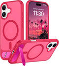Magnetic Compatible with iPhone 16 Case, [Built-in Invisible Kickstand][Compatible with MagSafe][Military Grade Shockproof] Slim Translucent Matte Phone Case for iPhone 16 6.1"