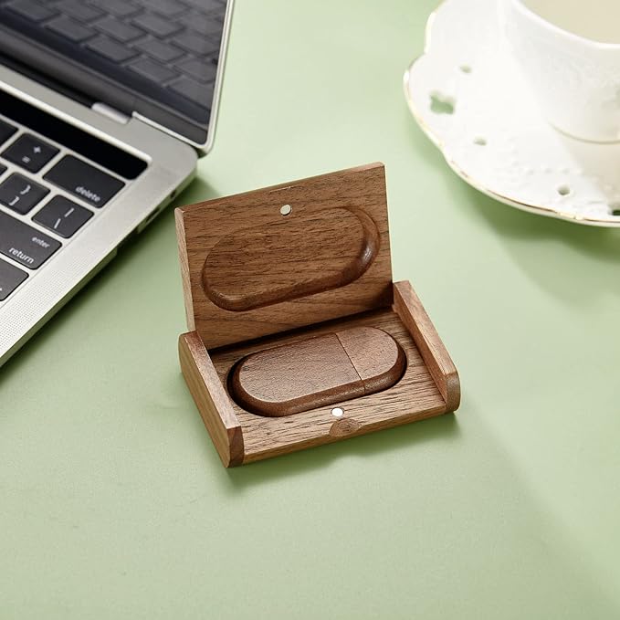 USB Flash Drive, 16GB Wooden USB2.0 High Speed USB Thumb Drives Memory Stick Pen Date Storage Stick Pendrive (Walunt Ellipse)