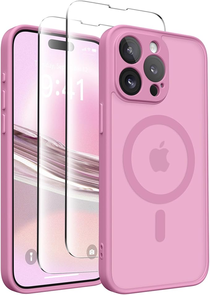 CAPRRO Magnetic for iPhone 13 Pro Max Case, [Compatible with MagSafe] [Full Camera Protection] Shockproof Protective Slim Translucent Matte Phone Case for iPhone 13 Pro Max 6.7'', Grape Purple
