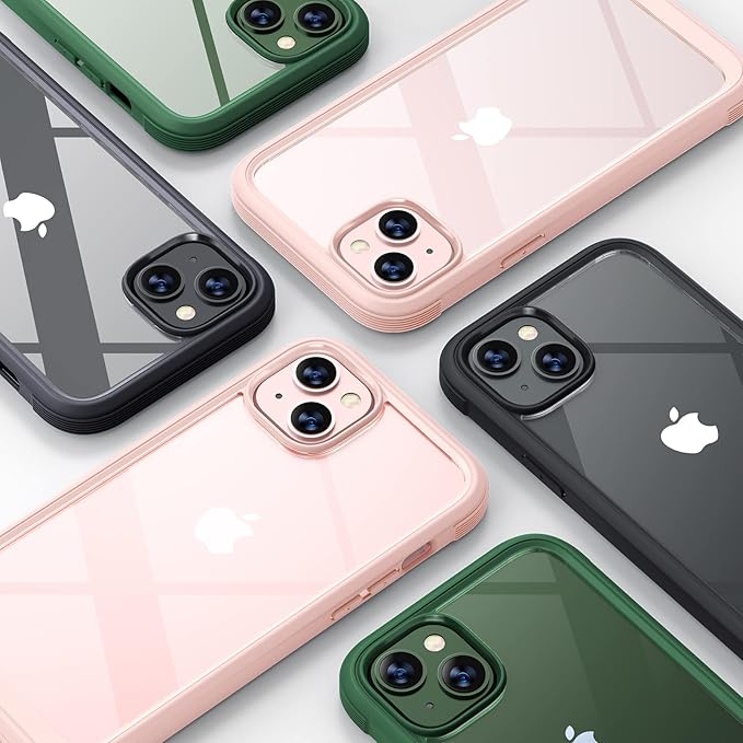 Diaclara Designed for iPhone 13 Case, Full Body Rugged with Built-in Touch Sensitive Anti-Scratch Screen Protector, Soft TPU Bumper Case for iPhone 13 6.1" (Green)