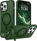 Magnetic Compatible with iPhone 13 Pro Max Case, [Built-in Invisible Kickstand][Compatible with MagSafe] [Military Grade Shockproof] Slim Translucent Matte Phone Case for iPhone 13 Pro Max 6.7"