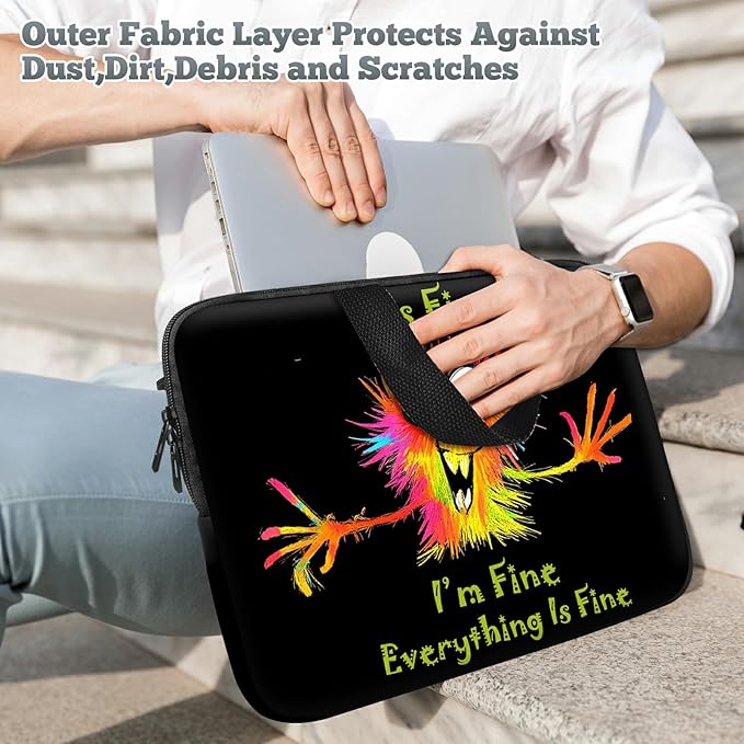 Universal Laptop Sleeve Tablet Case 12 inch, Colorful Little Monsters Slim Carrying Case Handbag Travel Laptop Bag for Surface Pro 9 8 7/Laptop Go 2 3, MacBook Air 11/12