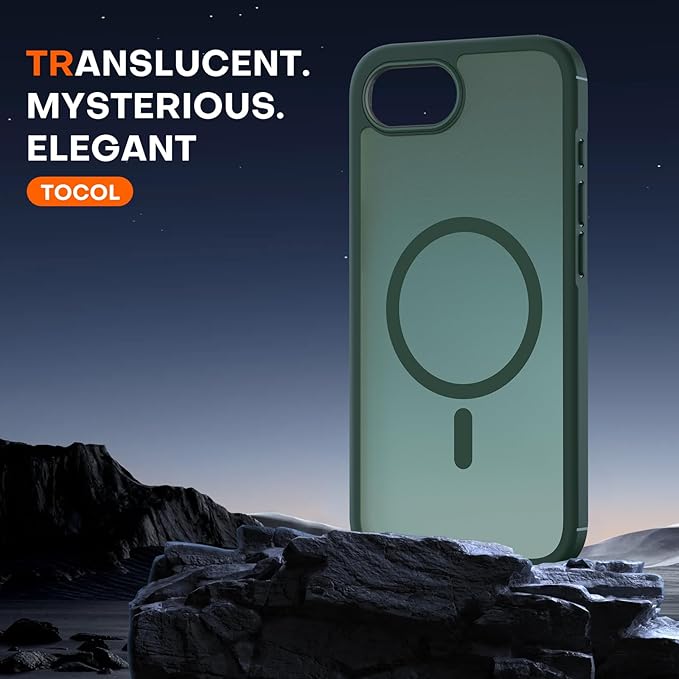 TOCOL for iPhone 17e Case, Compatible with Magsafe, Military Drop Protection, Slim Translucent Matte Shockproof for iPhone 17 e Case 6.1 inch (Alpine Green)