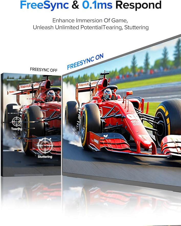 UPERFECT QLED Portable Monitor Touchscreen 24.5'' 165Hz Gaming Monitor 2K 125% sRGB 2000:1, FreeSync 0.1ms, Built-in 180° Adjustable Stand/VESA, USB-C HDMI Second Screen for Laptop PC Game Console