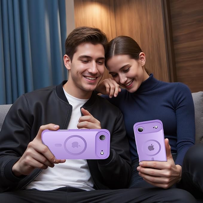 Symcele Designed for iPhone Air Case, Compatible with MagSafe, [Camera Protection] [15FT Military Drop Protection] Shockproof Translucent Matte Anti-Slip Thin Slim Phone Case, 6.5", Light Purple