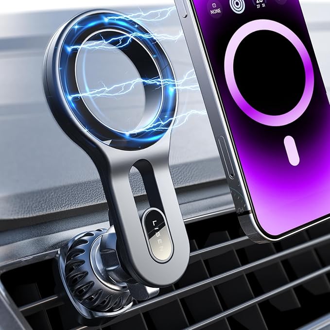LISEN for MagSafe Car Mount, Magnetic Phone Holder for Car Air Vent Phone Mount, Hands Free Car Phone Mount Phone Holders for Your Car Accessories for Women Men for iPhone 17 Pro Max, Gifts for Mom
