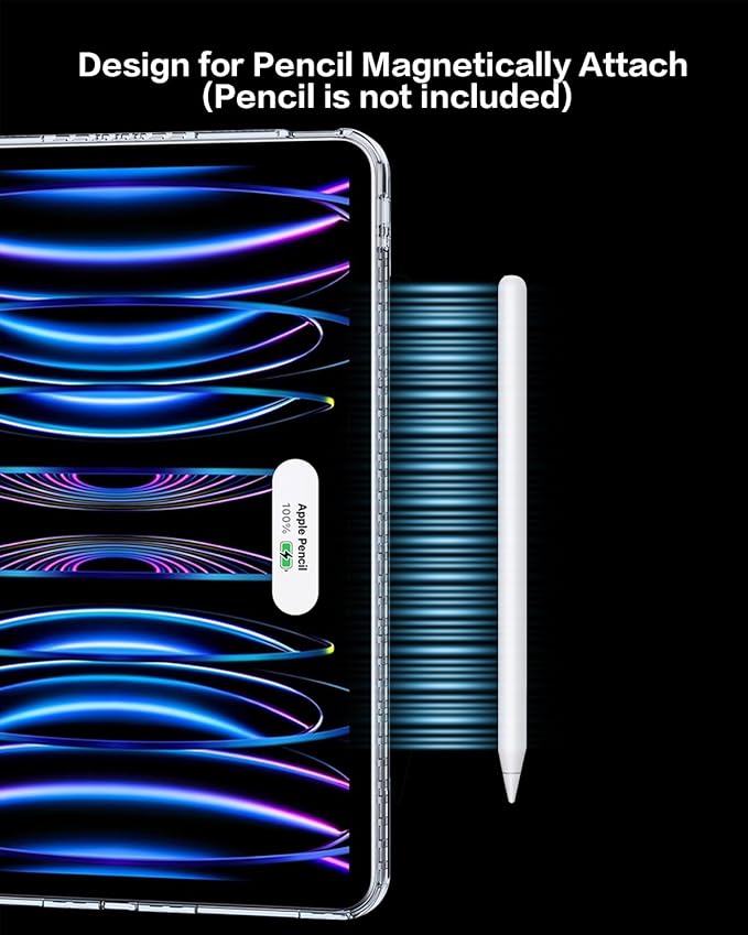 Magnetic Case for iPad Air M3/M2 13 Inch & iPad Pro 12.9 (3-6th Gen) 2022/2021/2020/2018, Protective Cover with Removable Degree Rotating Slim Hold Stand, Black