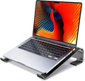 MOKURU Laptop Riser for Desk - Aluminum Ergonomic Computer Stand for Laptop Cooling - Compatible with MacBook Pro/Air, Dell, HP, Lenovo, 10-17.3'', Black