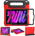 YIHE Kids Case for 8.3 inch iPad mini 7 (A17 Pro) 2024 & iPad mini 6 (A15) 2021, Shockproof Cases for iPad mini 7th/6th Generation with Built-in Screen Protector & Handle Stand, Red&Black