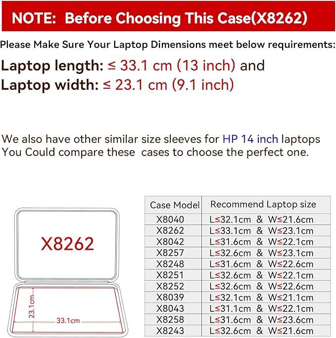 Smatree Hard EVA Protective Sleeve Case Compatible for 14 inch HP Fortis G11 Chromebook, 14 inch HP Fortis G10 Chromebook Laptop, Waterproof and Anti-Shock Bag (X8262)