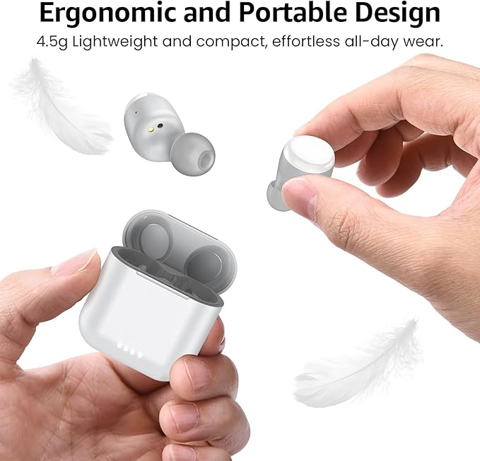 TOZO T6 Wireless Earbuds, IPX8 Waterproof Ear Buds, Stereo Bass Sound Bluetooth 5.3 Headphones in Ear, 50 Hours Playtime Earphones, Wireless Charging Case, Custom 32 EQ via APP