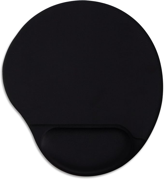Ergonomic Mouse Pad with Wrist Support,Cute Mouse Pads with Wrist Rest,Comfortable Mouse Pad for Home Office Gaming Working Computers Laptop,Pain Relief with Non-Slip PU Base (Black)