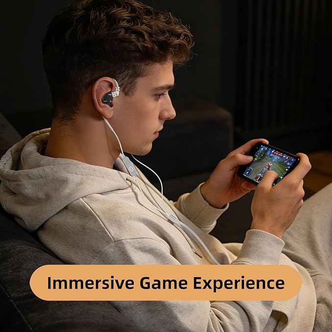 2026 Latest KZ ZST PRO X USB C Wired Headphones Type-C in Ear Monitors, 1BA 1DD Hybrid Driver Gaming Earbuds USB C Wired Earphones, Deep Bass Sound IEM for Gaming Music Video (USBC with mic, Silver)