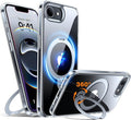 TORRAS 360 Spin for iPhone 17e Case & iPhone 16e case with Stand, Fit for MagSafe, 4X Military-Grade Protective, Stand Phone Case for iPhone 17e Case, Ring Holder Slim Cover, Crystal Clear 6.1''
