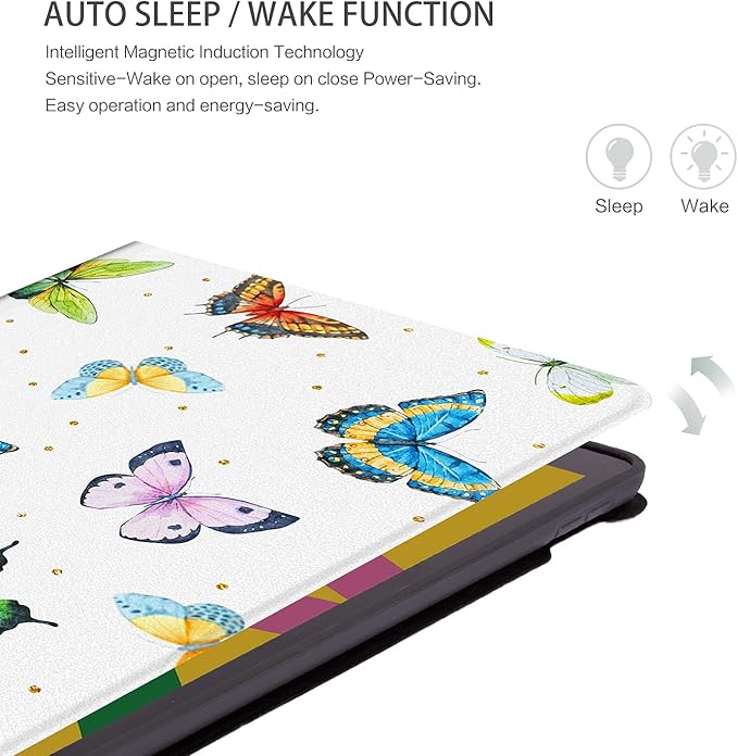 iPad 9th Generation Case, iPad 8th Generation Case, iPad 7th Generation Case, iPad 10.2 Case Kids Girl Boy iPad Case 9th Generation Multi-Angle Viewing Adjustable Stand Auto Wake/Sleep, Butterfly
