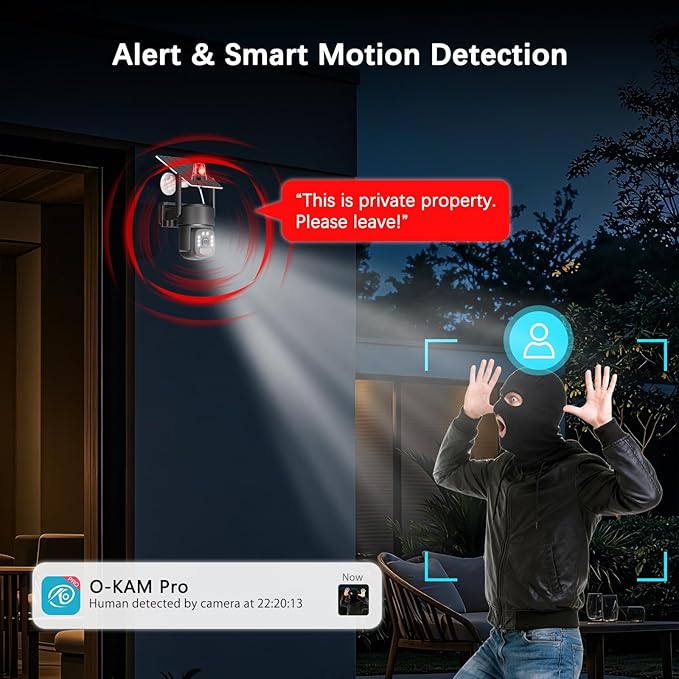 Solar Security Cameras Wireless Outdoor, 4 Cam-Kit, Solar-Powered, No Subscription,Home Security Cameras System with 4MP Color Night Vision, Auto Tracking, Pan & Tilt, Spotlight & Siren, 2.4 & 5G WiFi