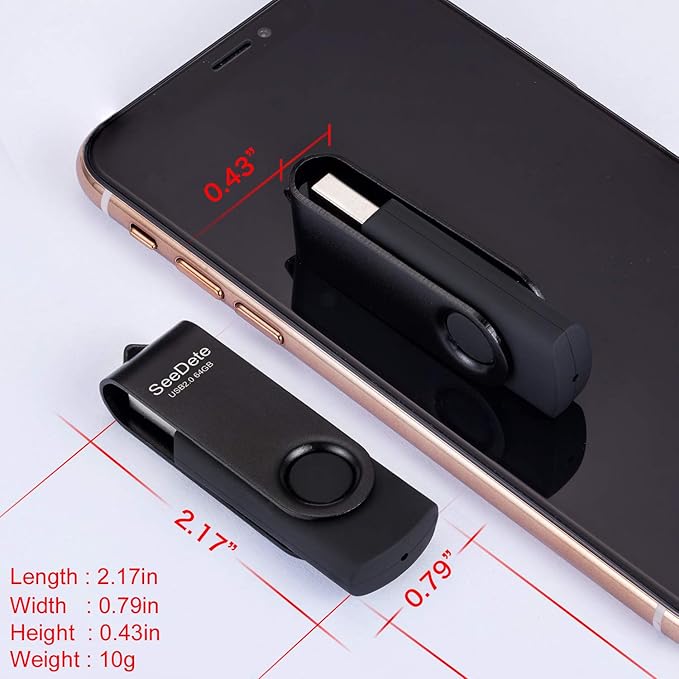 64GB USB Flash Drives, USB Stick, Thumb Drive Rotated Design, Memory Stick with LED Light for External Storage and Backup Data, Jump Drive, 3 Pack 64GB (3 Colors: Black Red Blue)