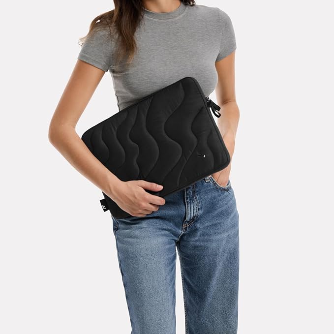 tomtoc 360 Protective Puffy Laptop Sleeve for 15-inch MacBook Air M5/A3448 (2026), M4/A3241 2025, M3/A3114, M2/A2941, 15" Surface Laptop 7th(Copilot+ PC)/6/5/4/3, Quilted Puffer Soft Computer Case Bag