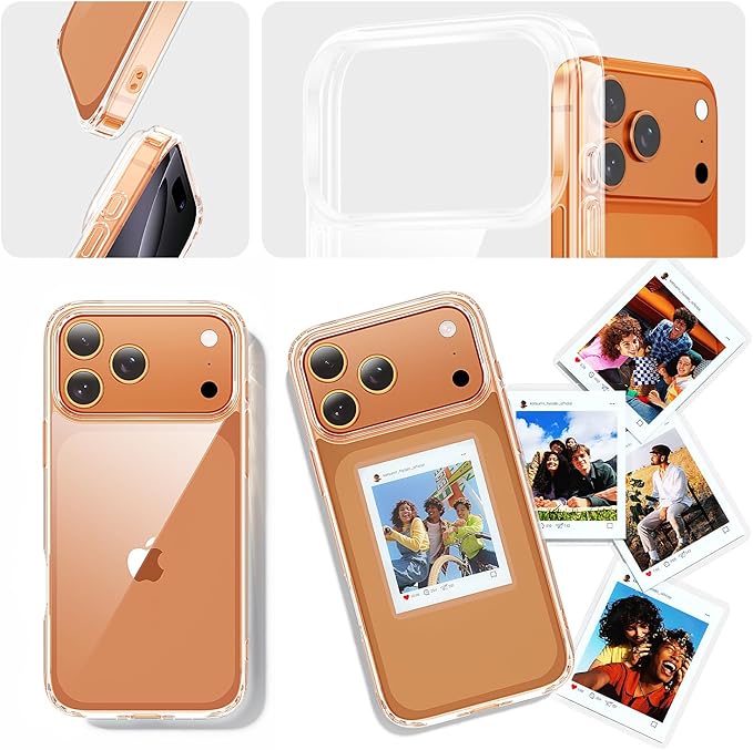 toushion 3 in 1 for iPhone 17 Pro Max Case Clear,Yellowing-Resistant Acrylic Back Screen Protector *1 & Camera Lens Protector*1, Shockproof for Phone Cover 6.9 inch