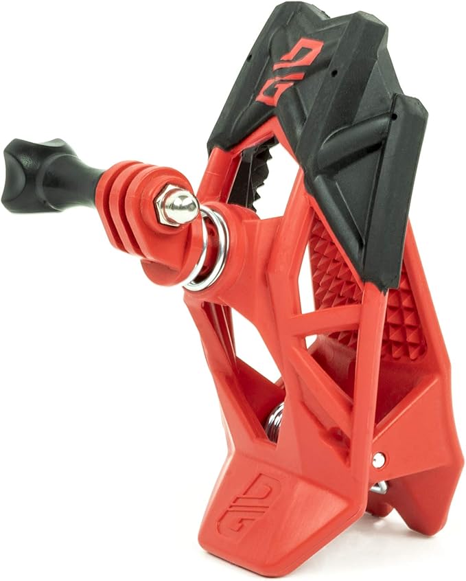 Dango Design Gripper Mount for GoPro/Osmo/Insta360 | Universal Helmet Clamp Mount for Action Cameras | Dirtbike, Motocross, Enduro, Motorcycle, ATV Helmets | Ripper Red