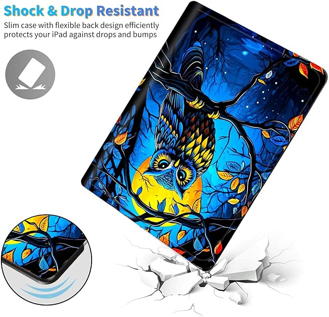 for Case for 6" Kindle 10th Generation 2019 Release (Model No J9G29R) E-Reader Case, Slim Kickstand Stand Leather Smart Cover with Auto Wake/Sleep, Dark Wolf Eagle