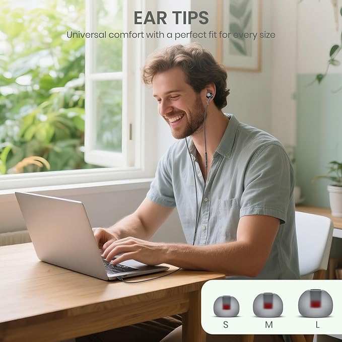 USB-C Wired Earbuds with Microphone, Volume Control, Noise Canceling, Compatible with Samsung Galaxy S24 S23 S22, iPhone 17 16 15 Pro Pro max, Pixel Phones
