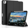 Case for iPad Pro 12.9-inch 2022/2021(6th/5th Gen),iPad Air 13 Inch(M4/M3/M2,2026/2025/2024) with Pencil Holder,2nd Gen Pencil Charging,Auto Sleep/Wake,Flexible TPU Protective Cover (Black)