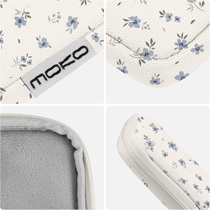 MoKo 9-11 Inch Tablet Sleeve Bag Carrying Case Fits New 11inch iPad Air M4, iPad A16 2025, iPad Pro 11 M4, Air 5/4/3, iPad 10/9/8th Gen, Tab S8/S9 11", Tablet Carrying Case, Mint Blue Floral
