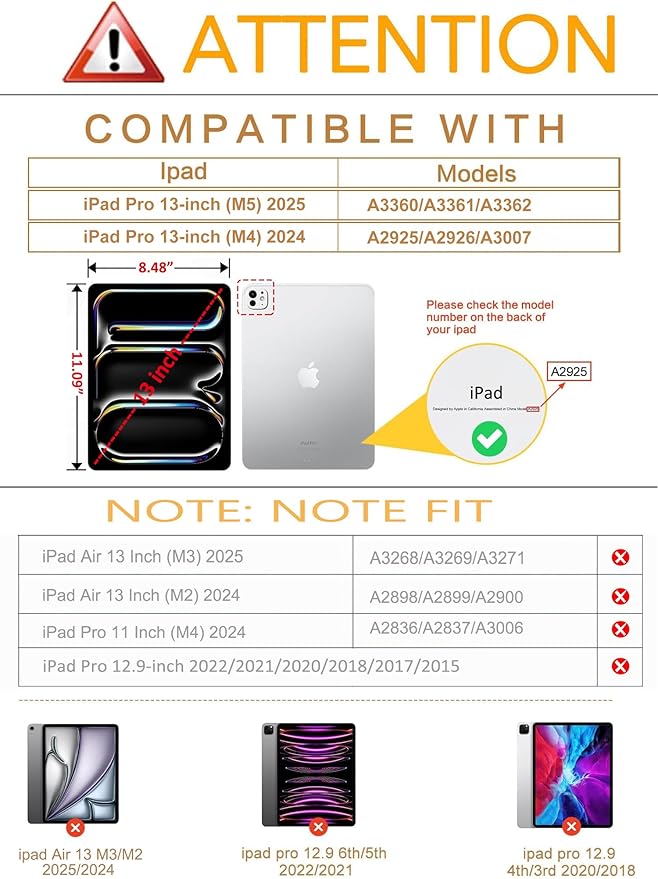 Vimorco for iPad Pro 13 Inch Case M5/M4 2025/2024, for iPad Pro 13 Case for Girls Women, Pencil Holder/Hand Strap/Pocket/Screen Protection Band, 3 Adjustable Angles for iPad 13 Pro Cover, Ocean Beach
