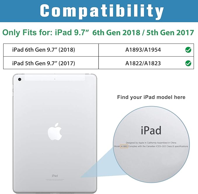 ProCase Smart Case for iPad 9.7 Inch iPad 6th/5th Generation 2018 2017(Model: A1893 A1954 A1822 A1823), Ultra Slim Lightweight Stand Cover with Translucent Frosted Back -Gold