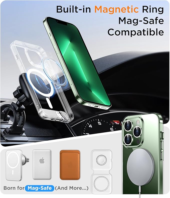Magnetic Compatible with iPhone 13 Pro Max Case, [Built-in Invisible Kickstand][Compatible with MagSafe] [Military Grade Shockproof] Slim Thin Phone Case for iPhone 13 Pro Max 6.7"