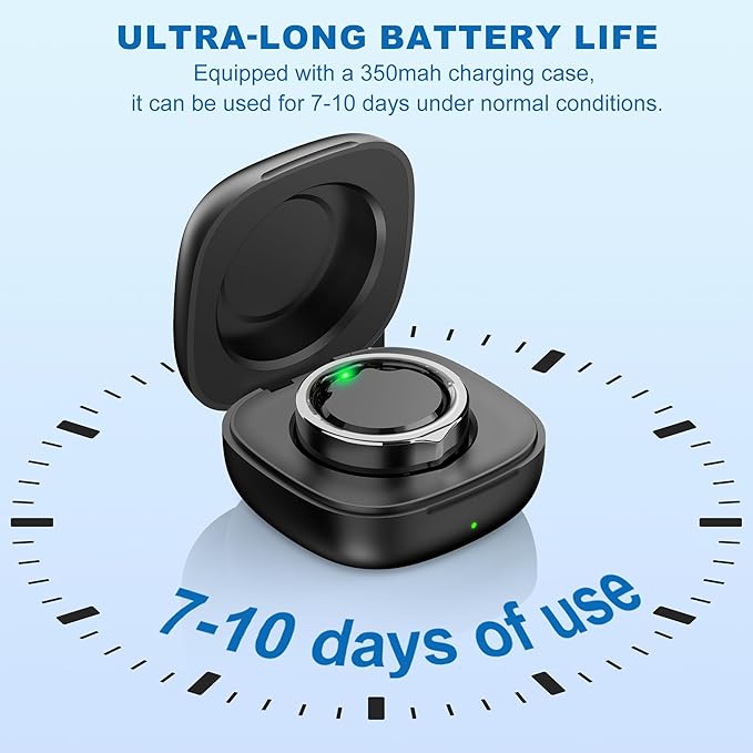 Smart Ring for Women Men, Titanium Fitness Ring with Heart Rate, Stress & Sleep Monitoring,Step & Calorie Counter, 5ATM Waterproof for iPhone and Android,No Subscription Fee (Black, 6)