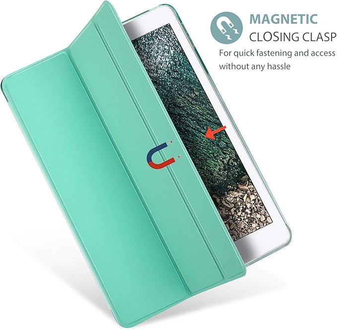 ProCase Smart Case for iPad 9.7 Inch iPad 6th/5th Generation 2018 2017(Model: A1893 A1954 A1822 A1823), Ultra Slim Lightweight Stand Cover with Translucent Frosted Back -Mint