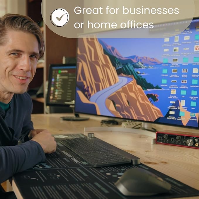 Large Mouse Pad with 16 Productivity Techniques – 35.4"x15.8" XL Desk Mat, Non-Slip Rubber Office Mousepad – Gaming Desk Accessories & Infographic Productivity Pad