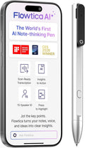 Flowtica Scribe AI Voice Recorder, App Control, Transcribe & Summarize, One-Press Highlight, HiFi Audio, Background Auto-Sync, Note Taker for Meetings & Lectures, Ultra-Slim, Pogopin Cable Included