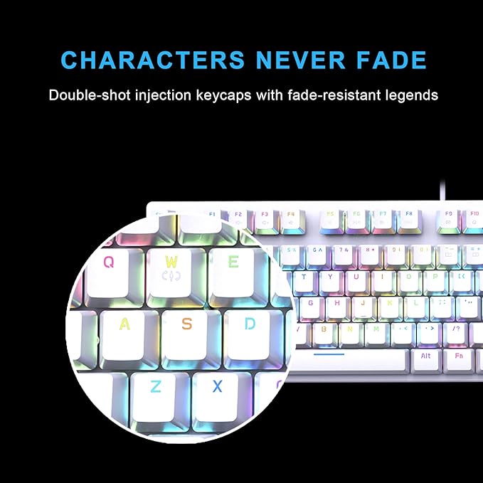 FOXXRAY HKM-88 Full-Size Mechanical Gaming Keyboard, Customizable Keys with Macro Support, RGB Backlit, Equipped with Outemu Red Switches, USB Plug and Play for PC