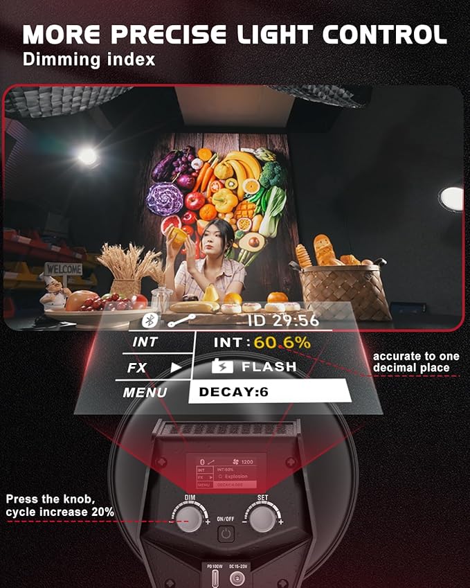 IFOOTAGE LED Video Light 70W SL1 60DN Daylight Photography Lighting,5600k Continuous Output Lighting, Video Lighting for Video Recording,Studio,App Control,with Carry Bag