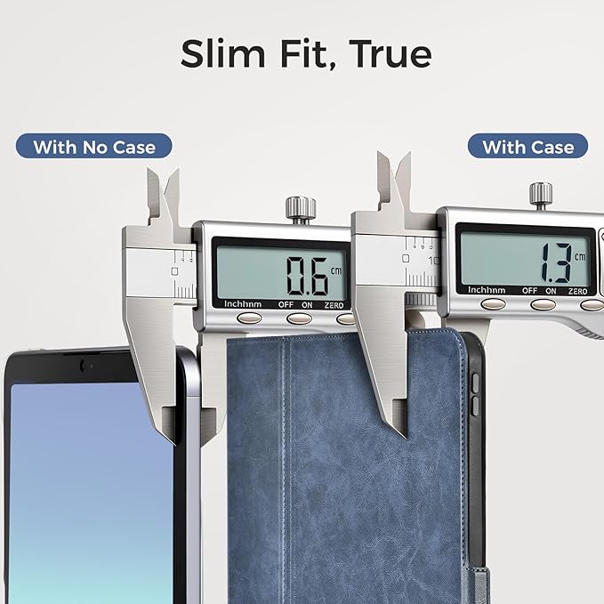 Slim Case for iPad Pro 11 Inch M5/M4 (2025/2024) A3357/A3358/A2836/A2837 with Pencil Holder,Lightweight Cover,Magnetic Closure,Multi Angle Stand,Typing Angle,Auto Sleep/Wake,Blue