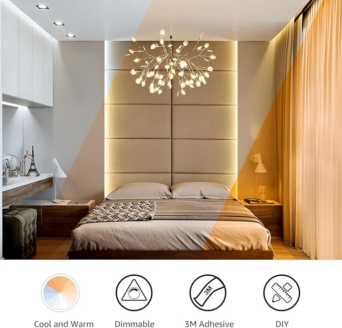 Lepro LED Tunable White Strip Light, Warm to Cool White,32.8ft Dimmable Bright LED Tape Lights, 600 LEDs 2835, Strong 3M Adhesive, Not Cuttable, Suitable for Christmas Decorations, Home, Bedroom