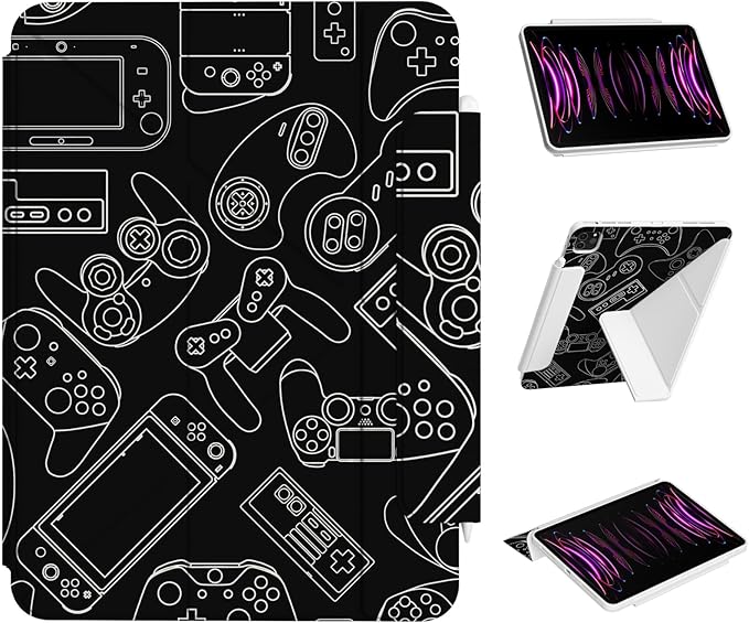 Case for iPad Air 13 Inch M4/M3/M2 (2026/2025/2024), iPad Pro 12.9” 6th/5th/4th/3rd Generation Case, Origami Trifold Multi-Angle Stand, Magnetic Flap, Slim Shell Full-Protective Cover, Game