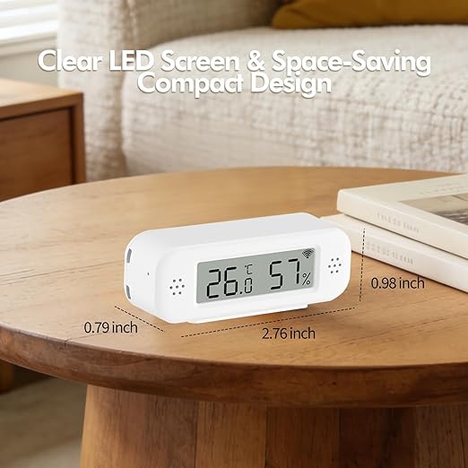 eMylo WiFi Thermometer Hygrometer Sensor, Smart Wireless Indoor Temperature Humidity Monitor with App Alerts, Free Data Storage Export, for Home Room Pet Greenhouse, Compatible with Alexa, 3 PCS