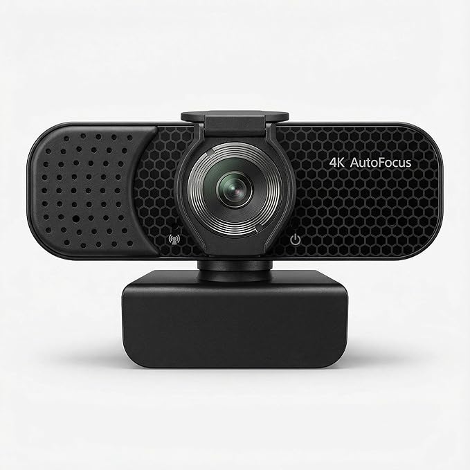 Gohero 4K Webcam with Dual PDAF Autofocus, 2 Noise Reduction Mics, Auto Light Correction, Privacy Cover, 83° FOV, USB-A, for PC, Mac, Laptop, Video Calls Pro Series