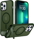 Magnetic Compatible with iPhone 13 Pro Max Case, [Built-in Invisible Kickstand][Compatible with MagSafe][Military Grade Shockproof] Slim Translucent Matte Phone Case for iPhone 13 Pro Max 6.7"