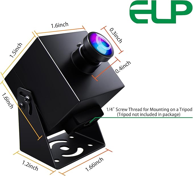 ELP 4K 60fps HDMI Webcam USB3.0 Camera Dual Output Wide Angle 120degree Low Distortion Lightburn_Camera 2X Digital Zoom Webcamera H.264 High Speed USB Security Cameras for Computer TV Monitor