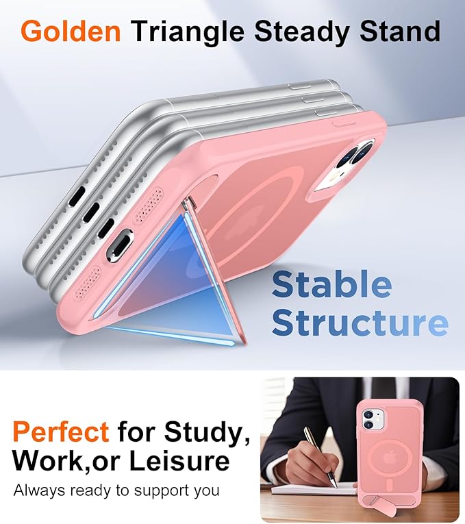 Magnetic Compatible with iPhone 11 Phone Case, [Built-in Invisible Kickstand][Compatible with MagSafe] [Military Grade Shockproof] Slim Translucent Matte Phone Case for iPhone 11 6.1"
