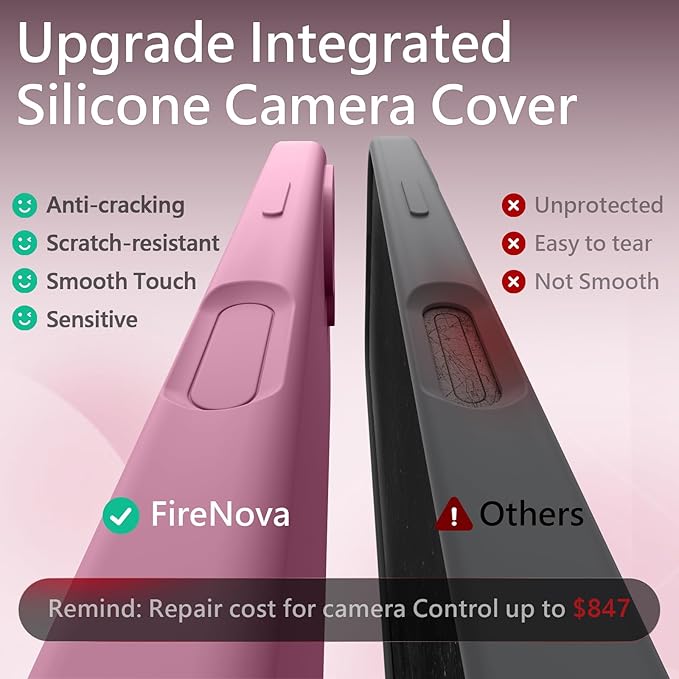 FireNova Magnetic for iPhone 17 Case, Compatible with MagSafe, [Integrated Silicone Camera Control Button] [Camera Protection] Anti-Scratch Microfiber Lining Phone Case, 6.3", Lilac Purple